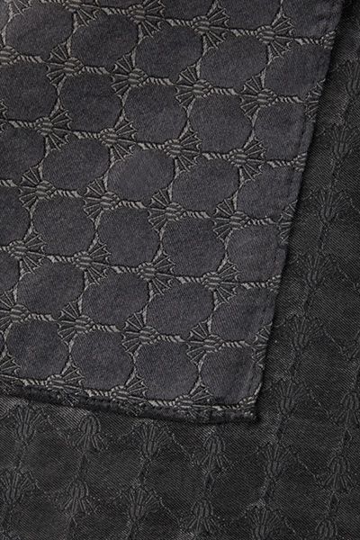 Windsor. Schwarzes gemustertes Seiden-Einstecktuch Logo-Jacquard