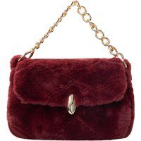 Faina Schultertasche aus Kunstfell Damen weinrot