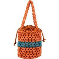 IZIA Bucket Bag aus Perlen Damen Orange Mehrfarbig
