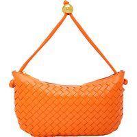 Gewebte Leder Henkeltasche