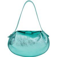 Metallic Schultertasche mit Falten