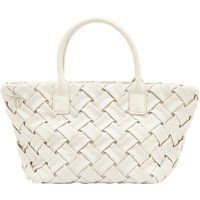 Gewebte Handtasche mit Griff oben aus Leder