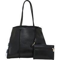Perforierte schwarze Tote Bag mit Tasche