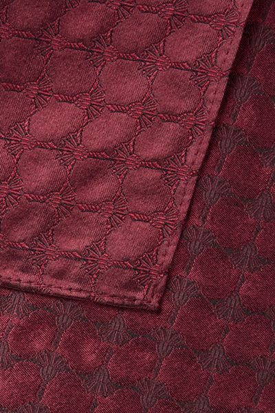 Cornflower Burgund Gemustertes Seiden Einstecktuch Logo Jacquard Formeller Anlass