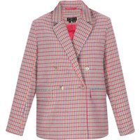 Zweireihiger Blazer mit Karomuster und Taschen