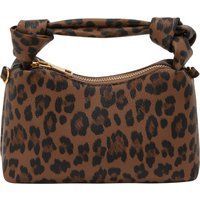 Handtasche mit Leopardenmuster und Knotengriff