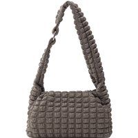 Gesteppte Schultertasche mit breitem Riemen