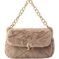 Faina Schultertasche aus Kunstfell Damen Kamel
