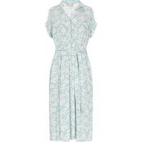 Geblümtes Midi-Hemdkleid mit Gürtel