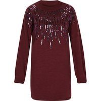 Elegantes geripptes Strick-Minikleid