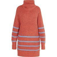 Gestreifter Rollkragenpullover aus Rippstrick