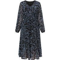 Zebra-Print Midikleid mit langen Ärmeln