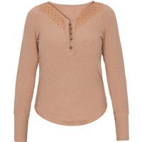 Geripptes Langarmshirt aus Strick