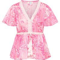 IZIA Bluse Damen rosa weiss