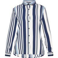usha Bluse Frauen weiß marineblau
