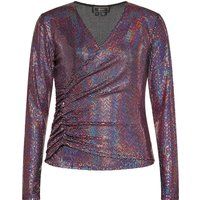 Rosa Chiffon Bluse mit Leopardenmuster
