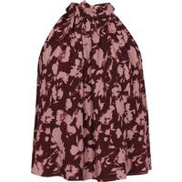 Neckholder-Bluse mit Blumendruck