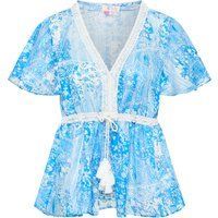 IZIA Bluse Damen blau weiss