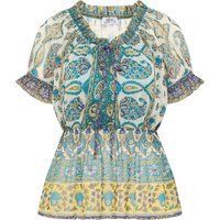 usha Blusenshirt Damen Blau Mehrfarbig