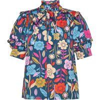 Geblümte Bluse mit Rüschendetails