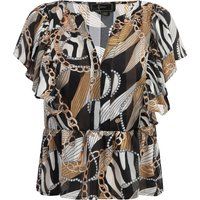 Faina Bluse Damen Schwarz Mehrfarbig