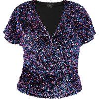 Faina Bluse Damen blau rosa