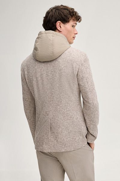 Jersey-Sakko Hoodney in Beige meliert