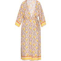 Kimono mit Blumenmuster und Bindegürtel