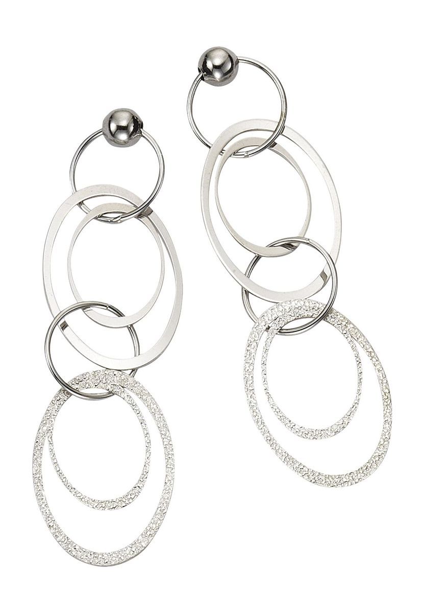 Statement Ohrringe mit silberfarbenen Kreisen