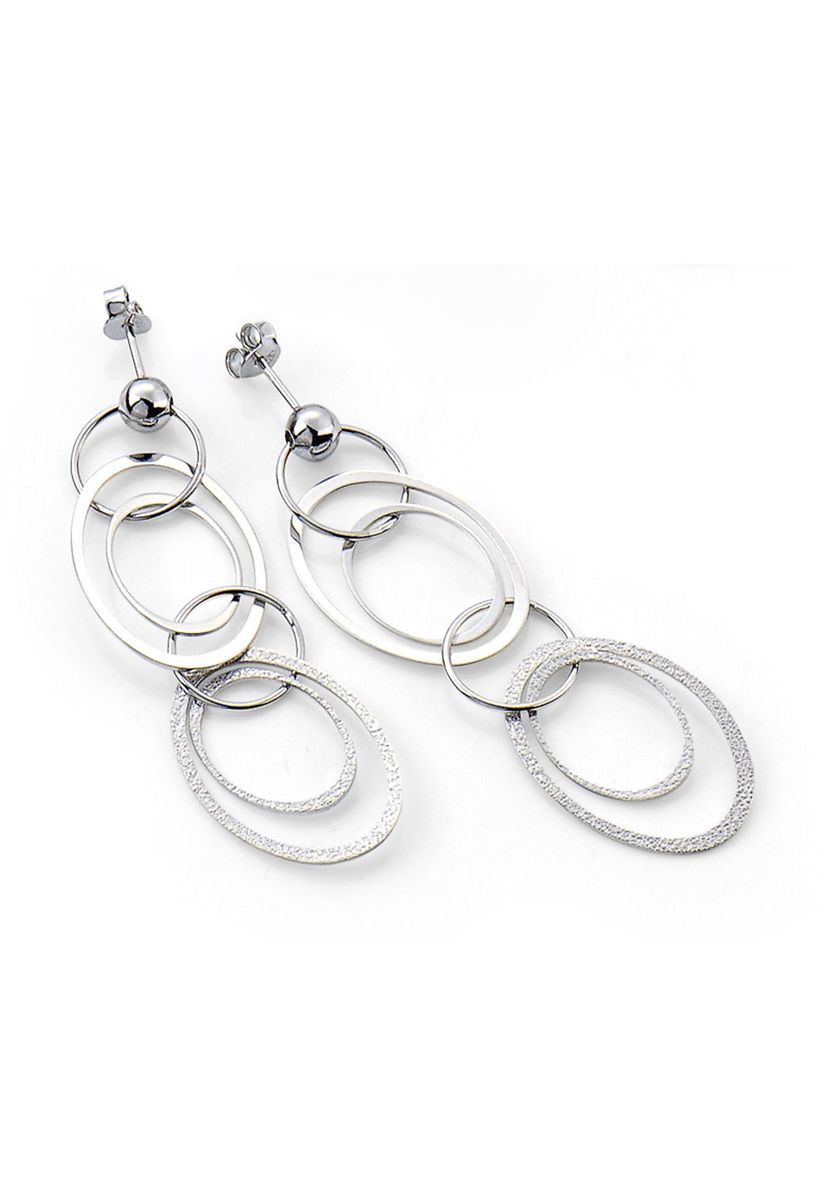 Statement Ohrringe mit silberfarbenen Kreisen