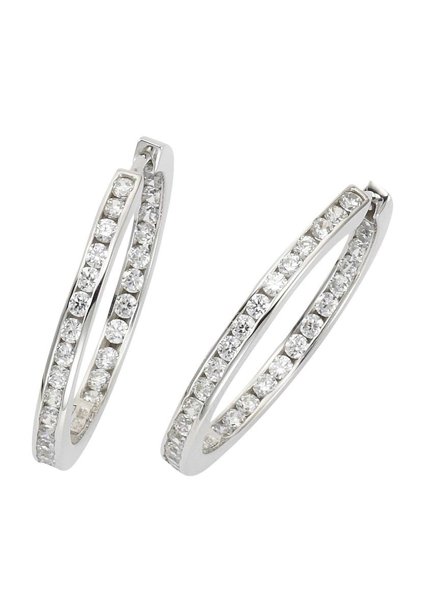 Funkelnde Zirkonia Sterling Silber Creolen