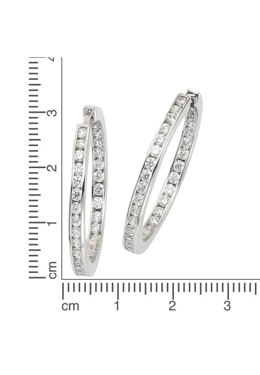 Funkelnde Zirkonia Sterling Silber Creolen