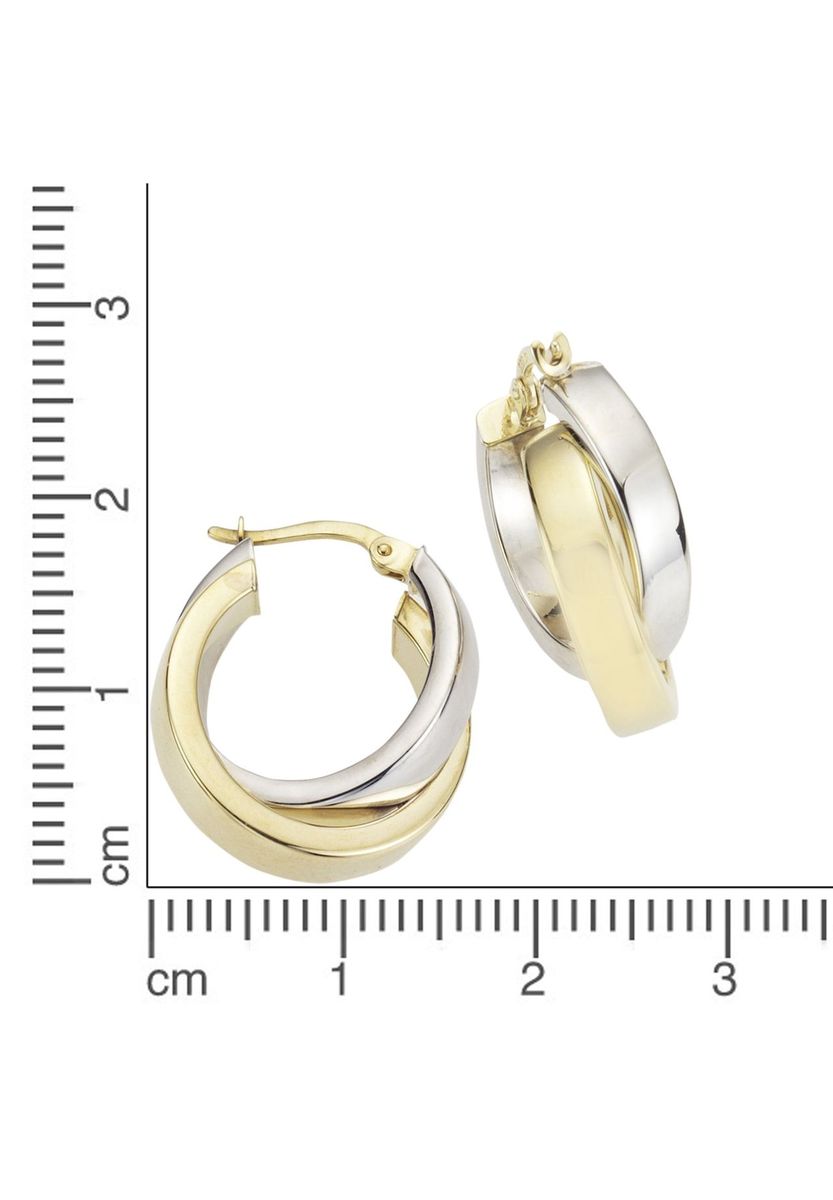 Zweifarbige Gold Creolen Ohrringe