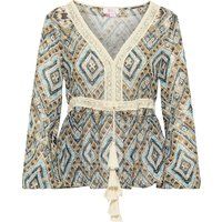 IZIA Tunika langarm Damen Blau Gold