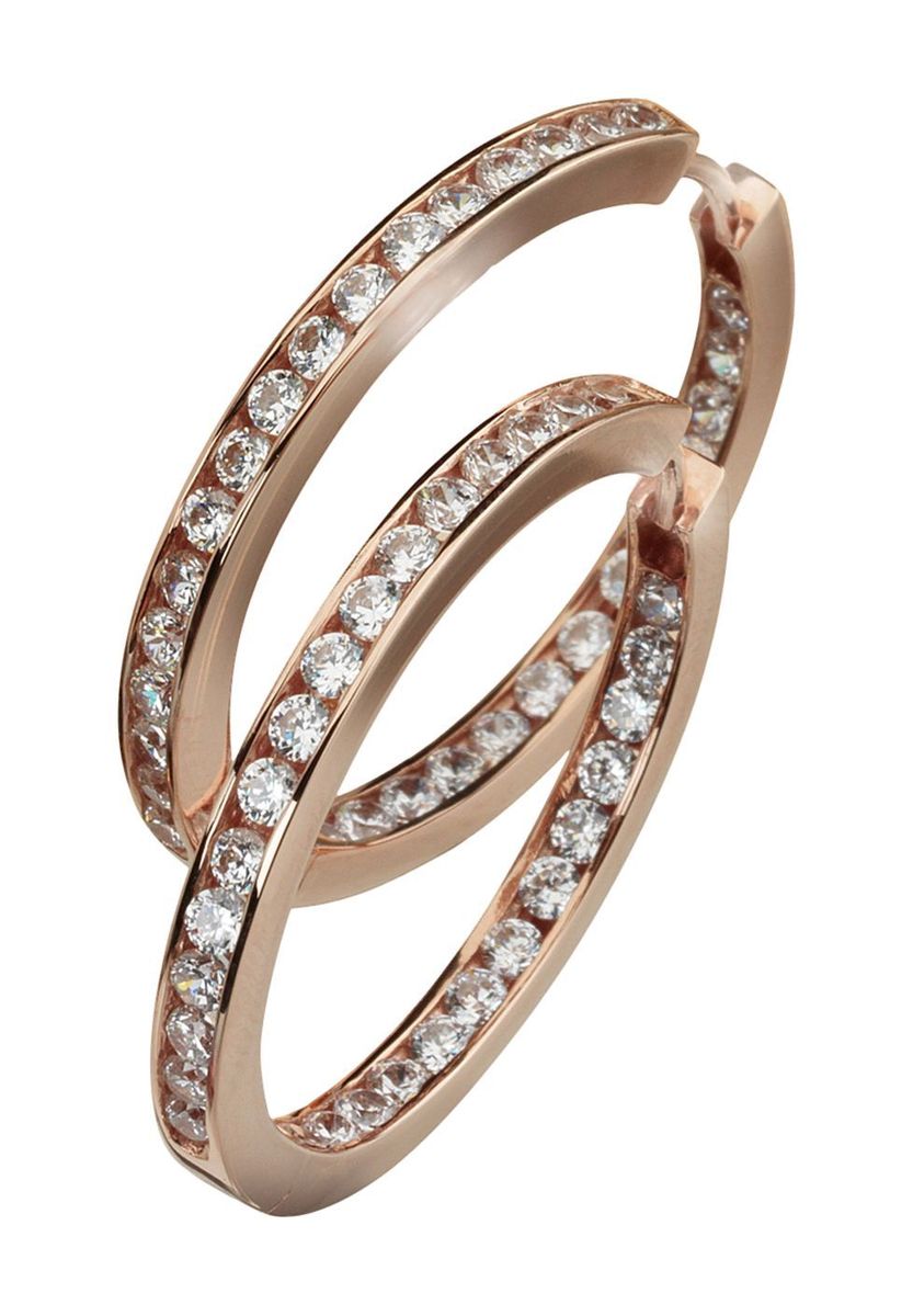 Roségoldene Creolen mit Zirkonia