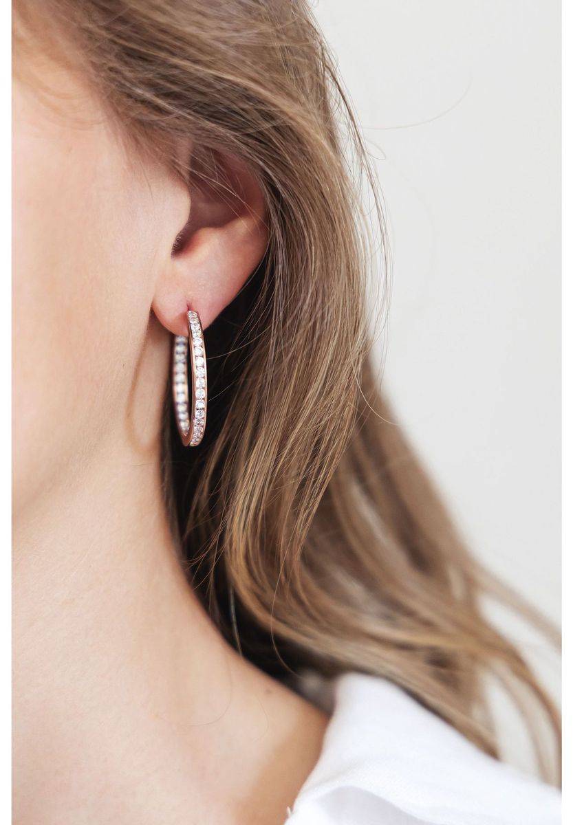 Roségoldene Creolen mit Zirkonia