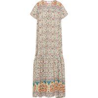 usha Sommerkleid mit Blumenprint Damen Wollweiß Mehrfarbig