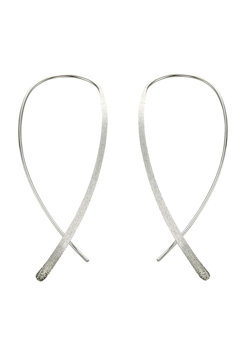 Silberne gebogene Ohrhänger