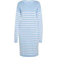 Gestreiftes Strick-Midikleid in Blau