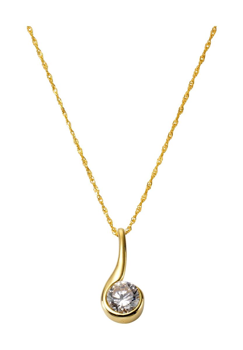 Goldene Halskette mit Zirkonia-Anhänger
