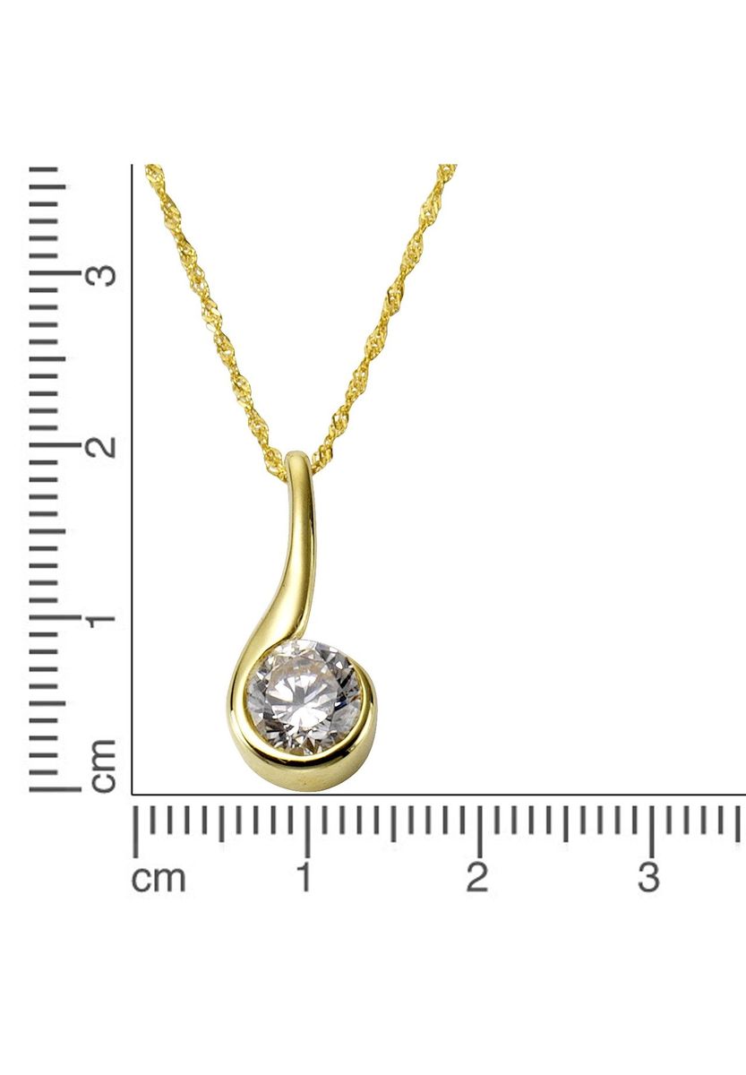 Goldene Halskette mit Zirkonia-Anhänger