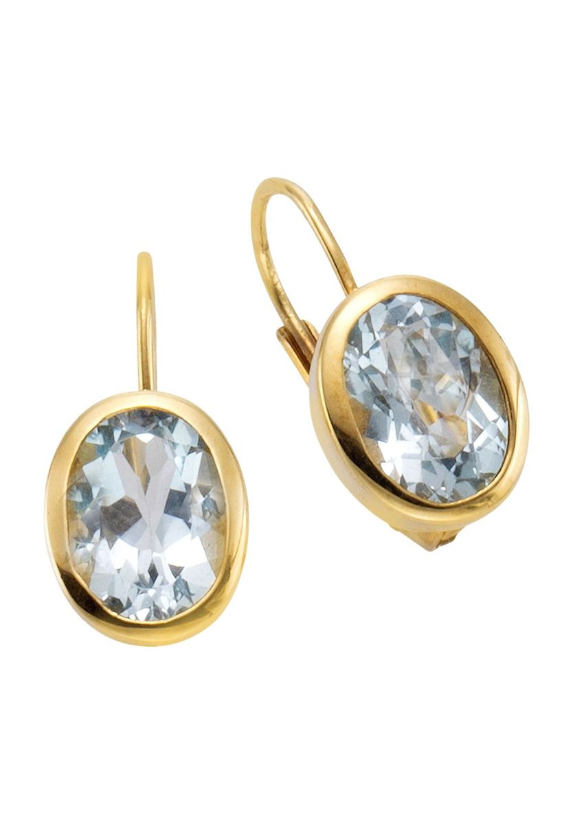 Blaue Topas Goldohrringe