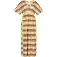 Asymmetrisches Maxikleid mit geometrischem Muster