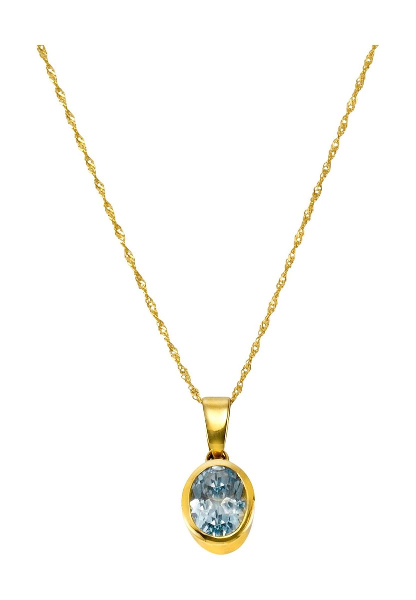 Goldkette mit blauem Topas-Anhänger