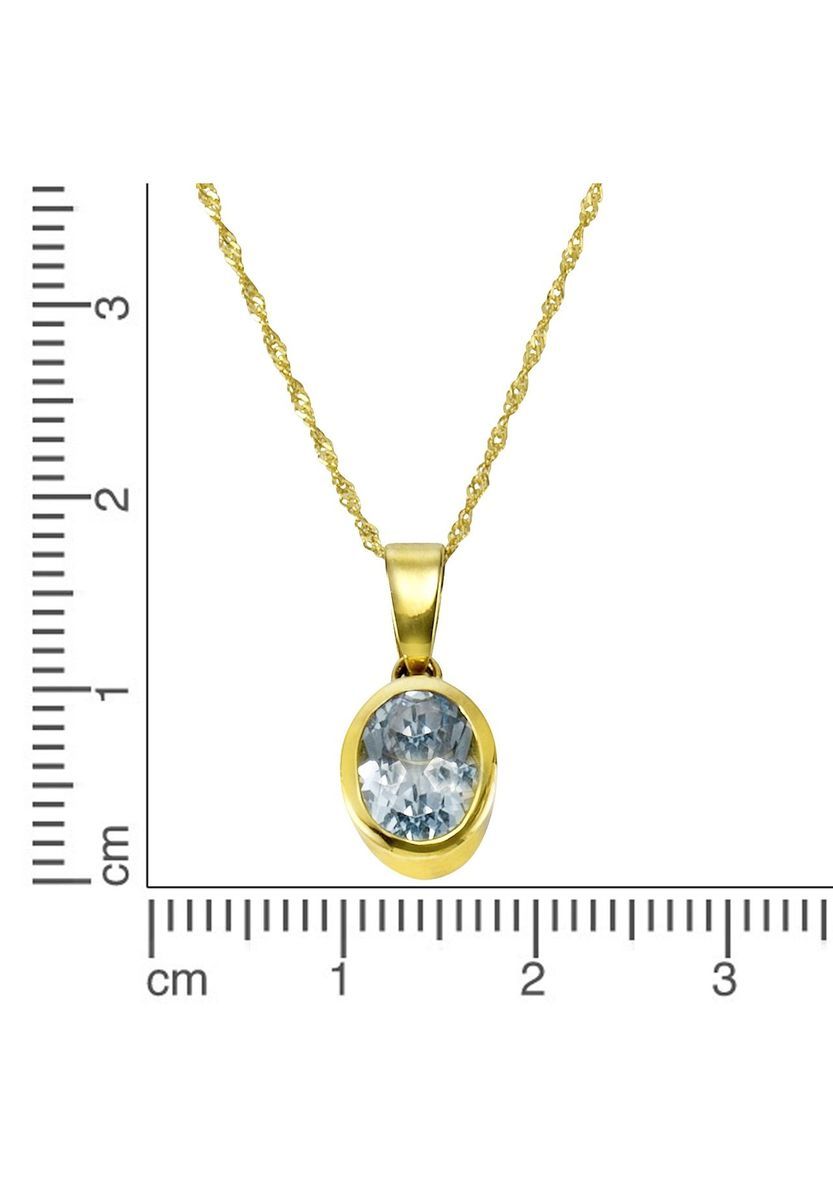 Goldkette mit blauem Topas-Anhänger