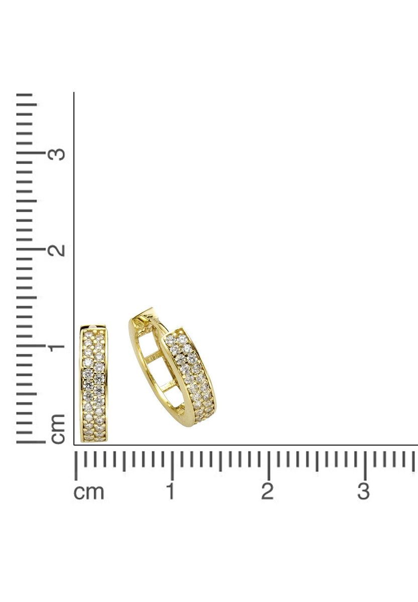 Klassische Gold Creolen mit Zirkonia