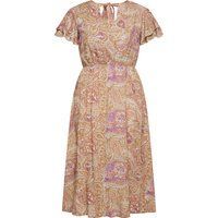 Midikleid mit Paisley-Print und Rüschen