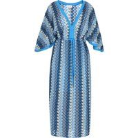 Gemustertes Strick-Midikleid mit V-Ausschnitt