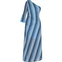 Geometrisches One-Shoulder-Maxikleid