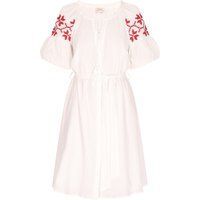 Mini-Kleid mit bestickten Schulterärmeln